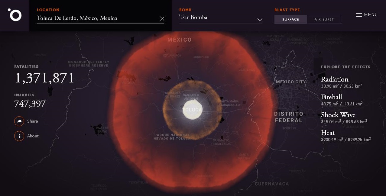 La amenaza de una bomba termonuclear sobre la Ciudad de México